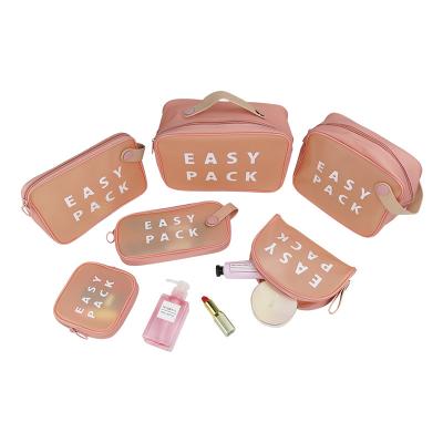 China High quality custom clear fashion cute girl makeup set wholesale PVC cosmetic bag for sale