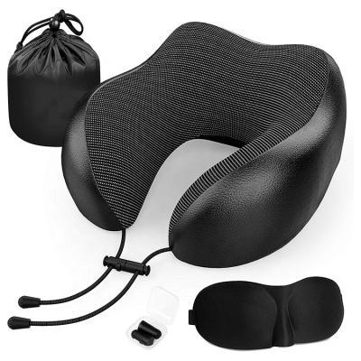 China New Stylish Amazon Airplane Memory Foam Neck Travel Pillow With Comfortable Breathable Cover for sale