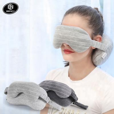 China Universal Memory Amazon Travel Foam Neck Sleep Pillow With Eye Mask for sale