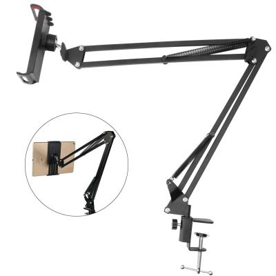 China Amazon Tablet Phone Tablet Bracket Adjustable Lazy Clip Clamp Extendable Arm Stand Holder For Tablet Phone for sale