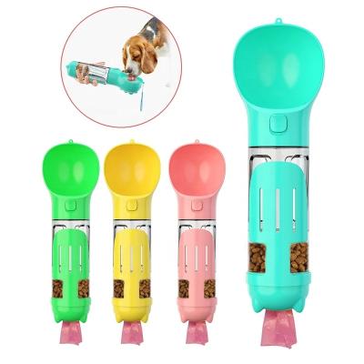 China Amazon Travel Sustainable Outdoor Portable Pet Water Bottle Dispenser With Drinking Feeder For Dog Cat for sale