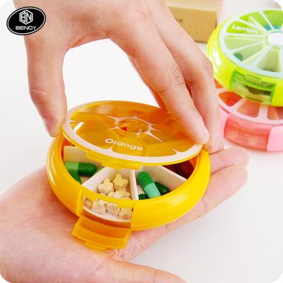 China Viable Design Hot Outdoor Weekly Pro-Environment Fruit Travel Selling Medicine Plastic Plastic Case 7 Day Pill Box for sale