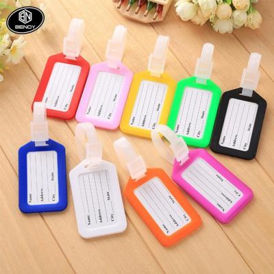 China Eco-Friendly Hot Selling Amazon Cheap Custom Plastic Travel Luggage Bag Tag Suitcase Labels for sale