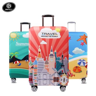 China Custom Elastic Thick Anti-dust Cover Amazon Travel Suitcase Spandex Luggage Cover for sale