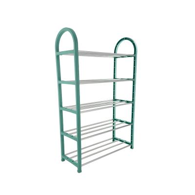 China Minimalist Easy To Disassemble Stainless Steel Shoes Rack Machines Space Saving Metal Wholesale Free Assembled Door Shoe Storage Shelf for sale