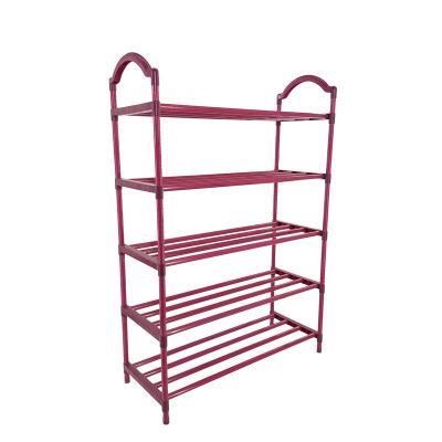 China Minimalist Easy To Disassemble Stainless Steel Shoes Rack Machines Space Saving Metal Wholesale Free Assembled Door Shoe Storage Shelf for sale