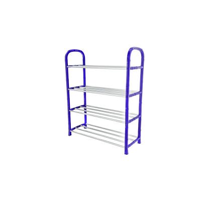 China Minimalist Easy To Disassemble Stainless Steel Shoes Rack Machines Space Saving Metal Wholesale Free Assembled Door Shoe Storage Shelf for sale