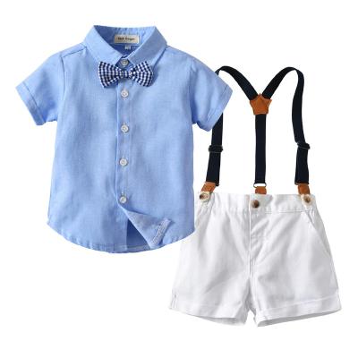 China Smart Casual Factory Direct Supply Spring and Autumn Casual Long Sleeve Shirt Suspenders Kids Partysuit  For Boys for sale