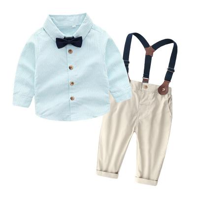 China Smart Casual Fashion children's clothing wholesale Boys Gentleman Outfits formal party gentleman's suit suspender trousers kids formal suit for sale