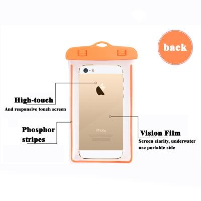 China Caja subacuática anaranjada de Smartphone, manga impermeable del teléfono celular en venta