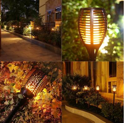 China Rechargeable Solar Powered Motion Sensor Light LED Flickering landscape Flame Torch for sale