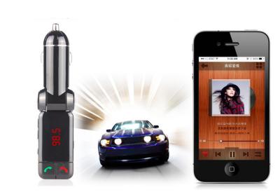 China Bluetooth Car Mobile Charger FM Transmitter Quick Charge Power Bank With USB Flash Driver for sale