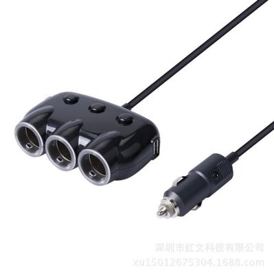 China Cigarette Lighter Adapter Car Mobile Charger 5V 3.1A  3USBs Wireless Power Bank for sale