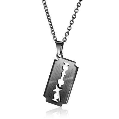 China Cute Shaving Blade Fashion Jewelry Pendant Necklace For Men for sale