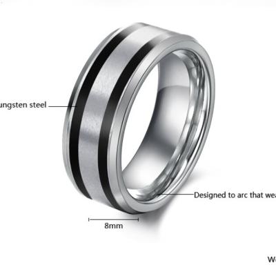 China TRENDY Stainless Steel Fashion Ring Jewelry Mens Tungsten Carbide Wedding Ring for sale