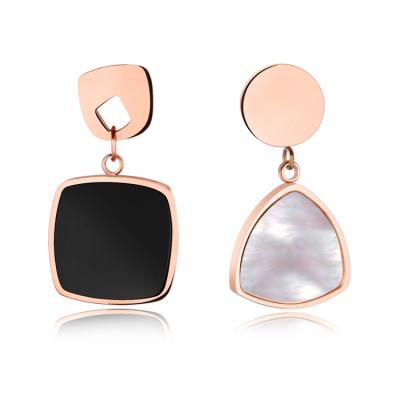 China No New Design Hot Fashion Stainless Steel Colors Different On Both Sides Steel Earring for sale