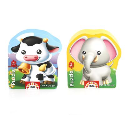 China Cartoon Toy Wholesale Promotional 30 Pieces Kids Jigsaw Puzzle Small Metal Box Packaging Puzzles for sale