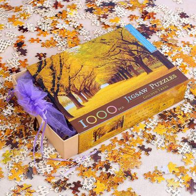 China Cartoon Toy Customize Landscape Pattern Autumn Leaves Printable Puzzle 1000 Piece Jigsaw Puzzle For Adults for sale