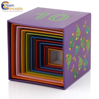 China Construction Toy Children Paper Cubes Toys Game Educational Cardboard Stacking Block for sale