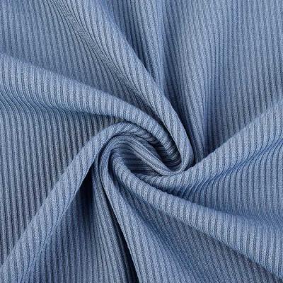 China Stretch brush stretch 2x2 rib fabric polyester spandex knit fabric for dress sweatersshirt for sale