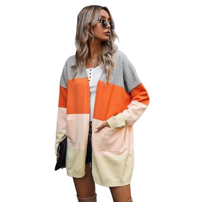 China Anti-pilling 2020 new classic women's autumn and winter mix colors knit knitted cardigan lady sweater coat woman for sale