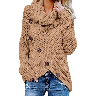 China Custom Wholesale Anti-pilling Knit Oversized Sweater Women Acrylic-Wool Blend Winter Knit Plus Size Women Sweater for sale