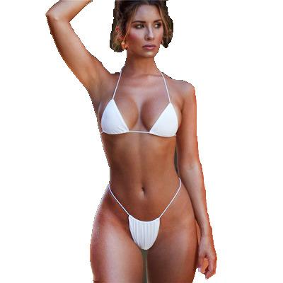 China WholesaleNew Breathable Lace-up Bikini Solid Color Split Popular Women's Swimsuit Bikini Suit for sale