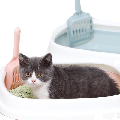 China Wholesale Partially Enclosed Elevated Cat Toilet Amazon Cat Litter Box Splash Proof Box Indoor Stocked Indoor Cat Toilet for sale