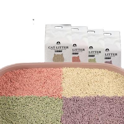 China 6L Strong Clumping Strip Tofu Degradable Bentonite Cat Litter Sustainable for sale