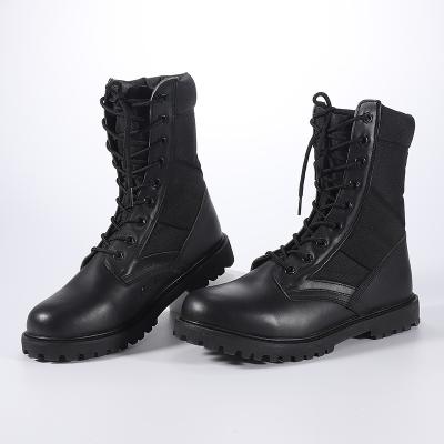 China Waterproof Handmade Black Leather Combat Military Hiking Boots Waterproof Outdoor Boots for sale