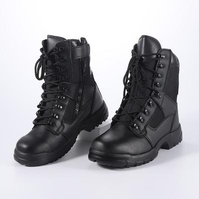 China Cushioning Boots Manufacturer Supply Leather Upper Pure Black Rise Climbing Boots Waterproof Leather Boots for sale