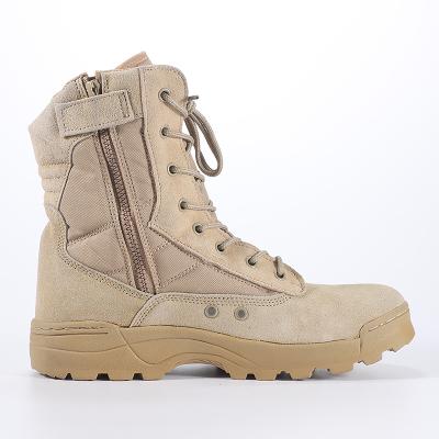 China Fashion Trend Brown Leather Side Combat Leather Desert Men's Jungle Work Boots Zipper Climbing Boots for sale