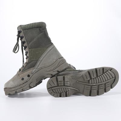 China Deodorization Green Rubber Genuine Men Vintage Lace Up Front Combat Military Army Boots for sale