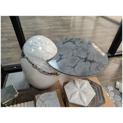 China Coffee table decor natural stone tea table modern special design small marble coffee table for living room for sale