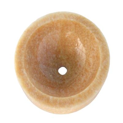 China Modern High Quality Luxury Durable Honey Onyx Yellow Artificial Round Bathroom Basin for sale