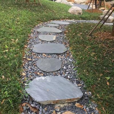 China Modern natural stone blue lime tiles for the garden for sale