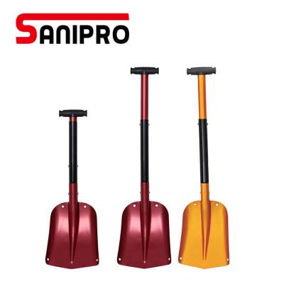 China Sanipro Metal Folding Portable Shovel Snow Shovel Driveway Car Lightweight Aluminum Utility Snow Removal Snow Shovel for sale