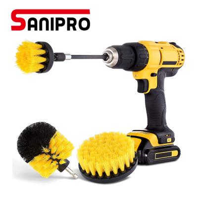 China Sanipro 3pcs Power Scrubber Drill Industrial Cleaning Brush Electric Drill Cleaning Brush Power Scrubber Brush for sale