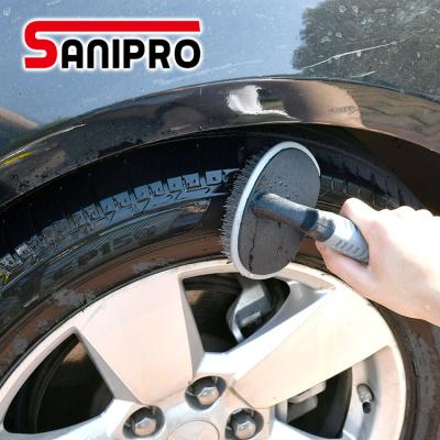 China Sanipro Car Wheel Motorcycle Wash Brush 3 Pack Portable Car Wheel Sweep Cleaning Brush Wash Car Tire Cleaning Detailing Sweep Car Cleaning Tool Kit for sale