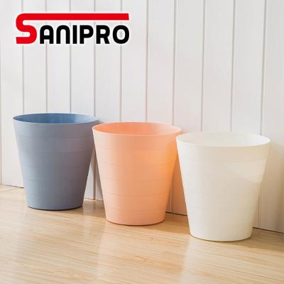 China Sanipro Viable New Cheap PP Round Custom Logo Color Kitchen Trash Can 6L Waste Containers Waste Bin Bin for sale