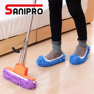 China Multifunctional Sanipro Deodorization Dust Floor Dust Cleaner Slippers Reusable Microfiber Dust Mop Foot Bangs Floor Dust Dirt Hair Remover for sale