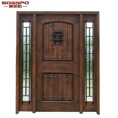 China XS10-004 Modern Exterior Mahogany Glass Front Double Entry Door for sale