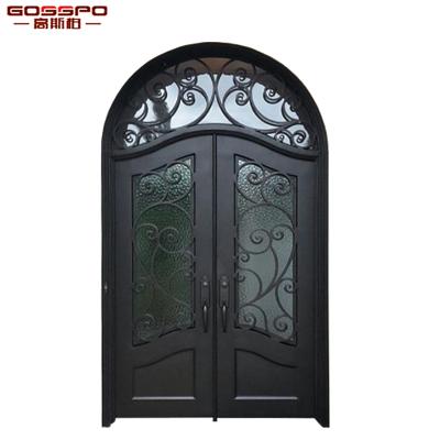 China XS12-004 Double Swing Glass Iron Door Modern Design Pictures for sale