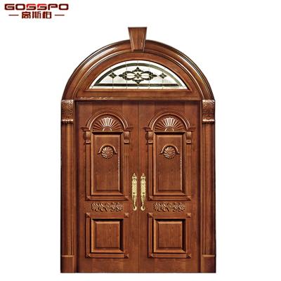 China XS1-061 Anti-Aging House Pine Solid Wood Double Casement Door for sale