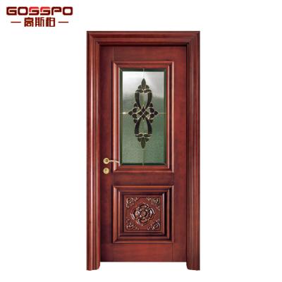 China GSP3-007 Swing Oak Wood Door Design Wooden Locker Room Glass Door Glass Design for sale