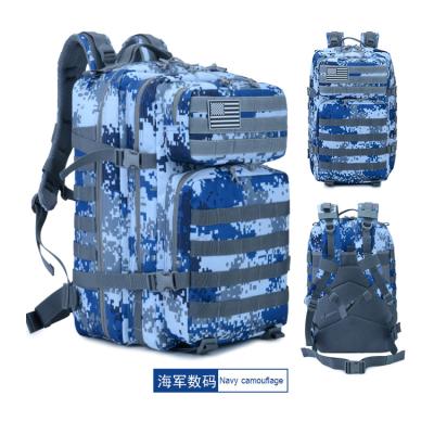 China Blue Digital 600D Oxford Molle Pouch Assault Pack Combat Waterproof Military Navy Tactical Rucksack Bag for sale