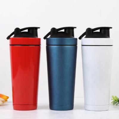 China 750ML Double Layer Stainless Steel Protein Shaker Viable Promotional Customized Water Cup Bottle For Christmas Gift for sale