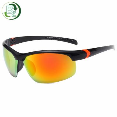 China Custom Wholesale UV400 Logo Sports Sunglasses Men Shape Safety Polarized Cycling Sun Glasses for sale