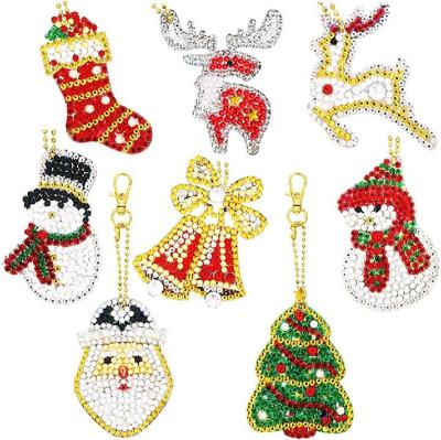 China CLASSIC Christmas Diamond painting Keychains Kits  5D Mosaic Making full Drill Diamond painting for bag decoration for sale