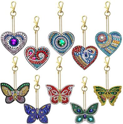 China CLASSIC Butterfly Diamond painting Keychains Kits 5D Mosaic Making full Drill Diamond painting for bag decoration for sale